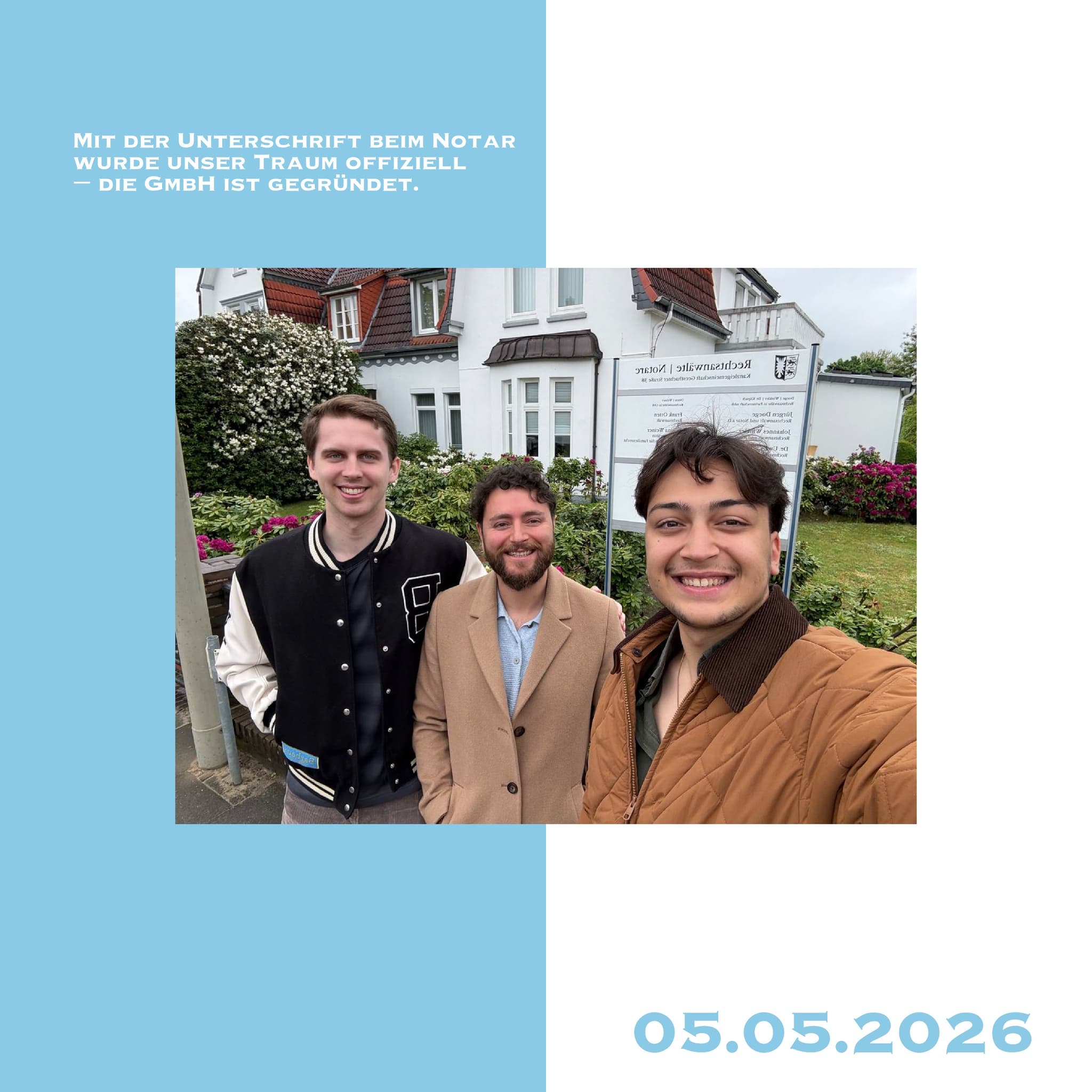 Gründung der GmbH beim Notar – 05.05.2026
